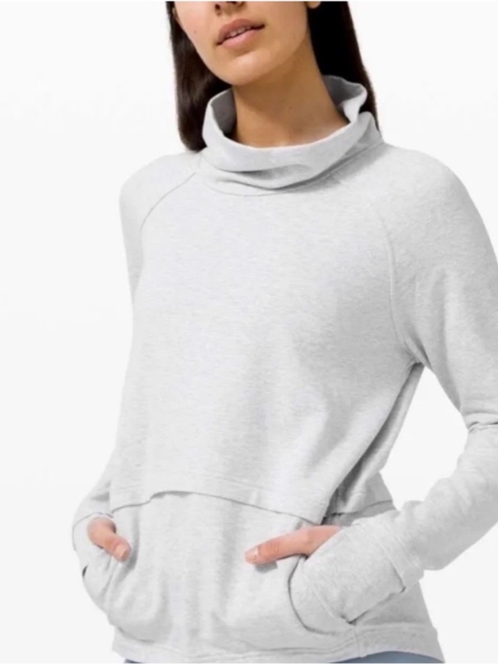 Lululemon Find Your Unwind Pullover Sweatshirt 4 Light Heather Gray Small Womens